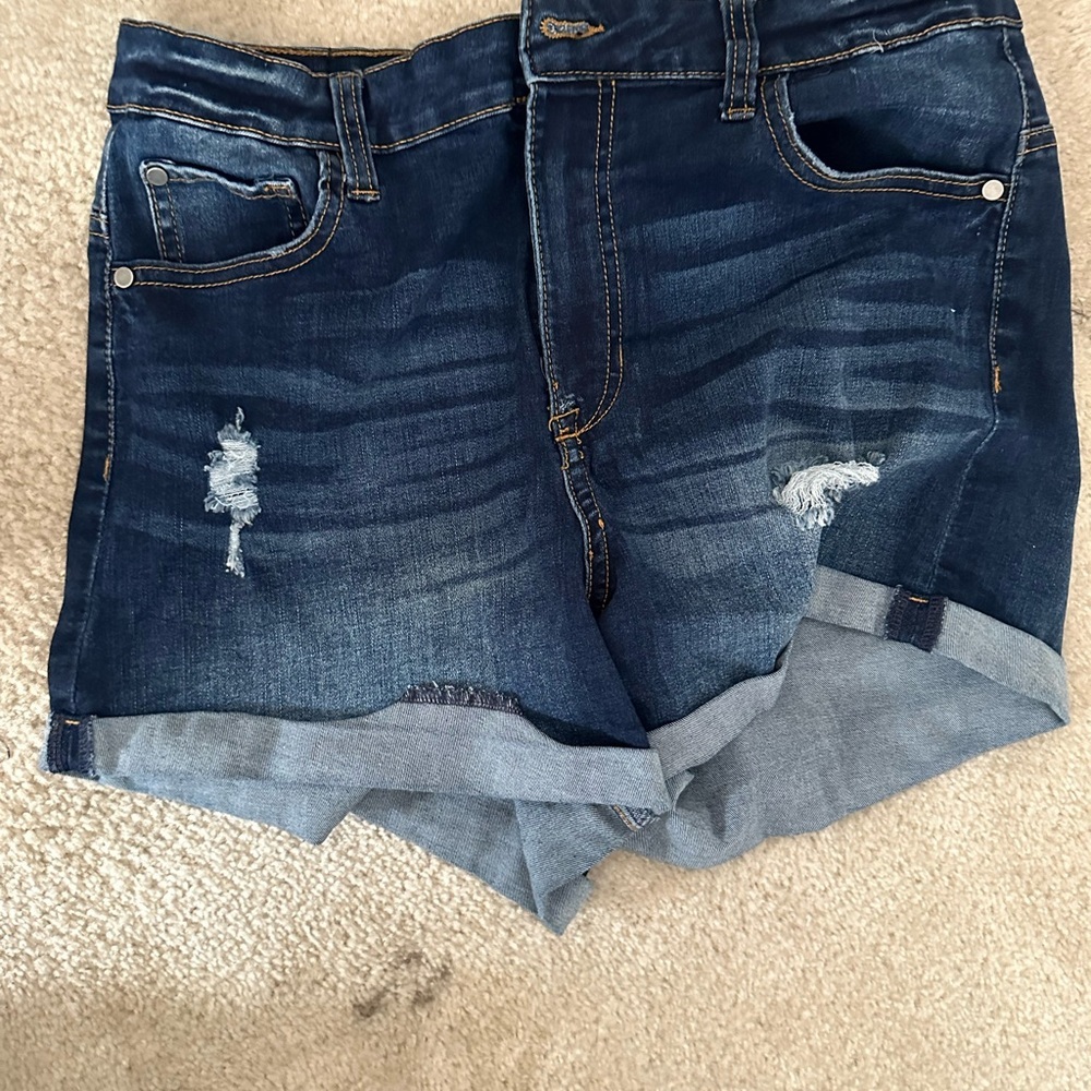 Kendall & Kylie Dark Blue Jean Shorts